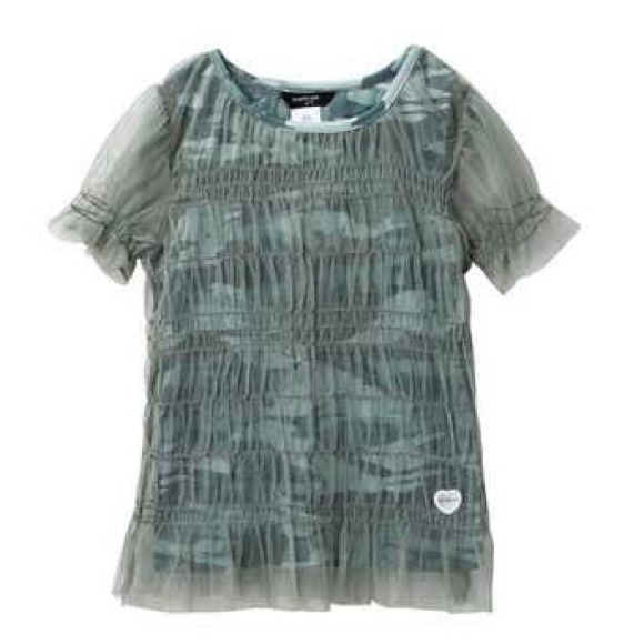 bebe Printed Camo Mesh Top - Picture 1 of 1